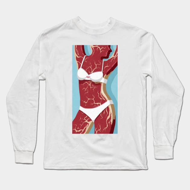 Meat Woman Long Sleeve T-Shirt by John Holcroft